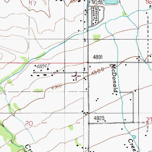 Topographic Map of 02S05E20AA__01 Well, MT