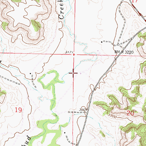 Topographic Map of 02S41E20BBC_01 Well, MT