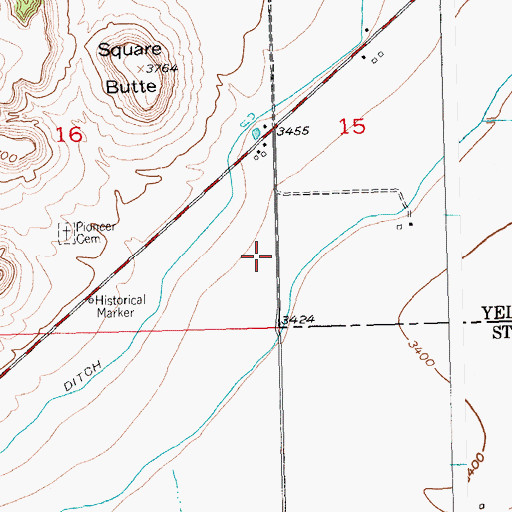 Topographic Map of 02S23E16DADD01 Well, MT