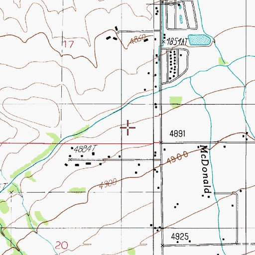 Topographic Map of 02S05E17DDC_02 Well, MT
