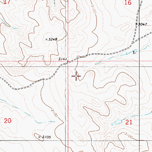 Topographic Map of 02S54E20BBD_01 Well, MT