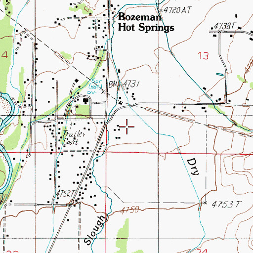 Topographic Map of 02S04E13CC__01 Well, MT