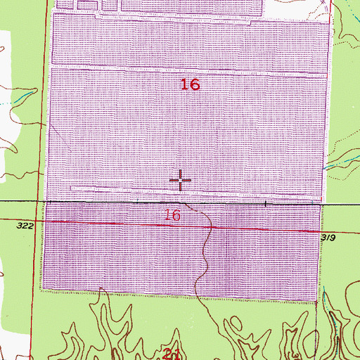 Topographic Map of Nacoosa Paper Retention Pond, AR