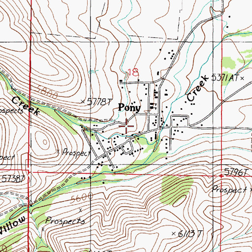 Topographic Map of 02S02W18DBCC01 Well, MT
