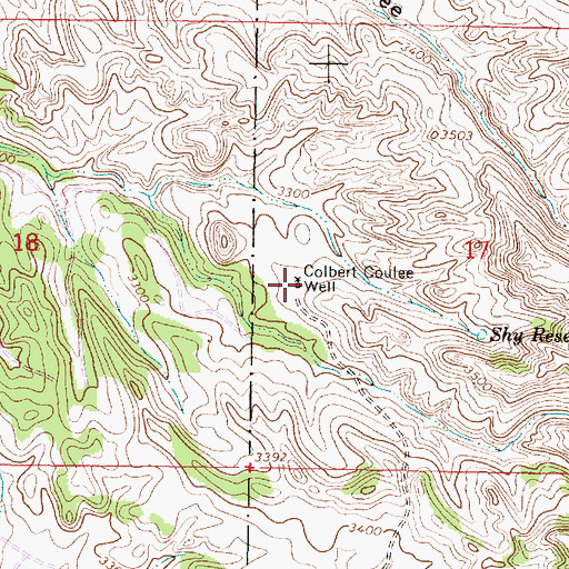Topographic Map of 02S45E17CBBD01 Well, MT