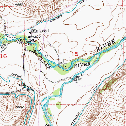 Topographic Map of 02S13E15CAAC01 Well, MT