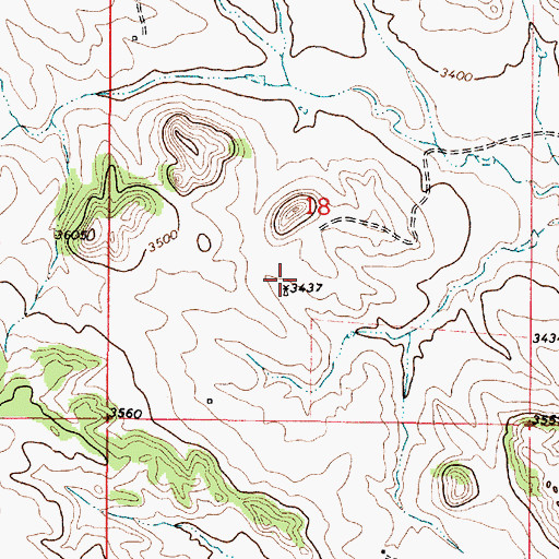 Topographic Map of 02S50E18CADC01 Well, MT