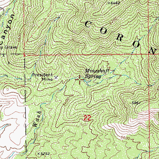 Topographic Map of Mineshaft Spring, AZ