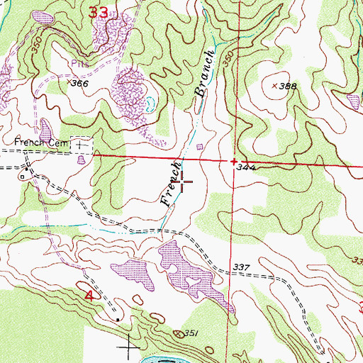 Topographic Map of Two Reservoir, AR