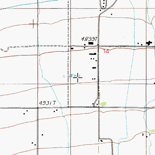 Topographic Map of 02S05E14CDBB01 Well, MT