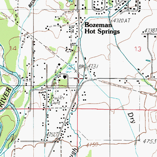 Topographic Map of 02S04E13CCBC01 Well, MT