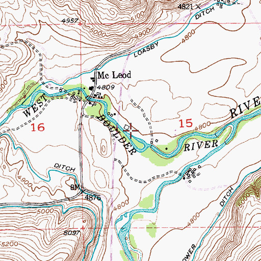 Topographic Map of 02S13E15CABB01 Well, MT