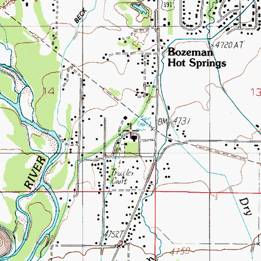 Topographic Map of 02S04E14DAD_01 Spring, MT