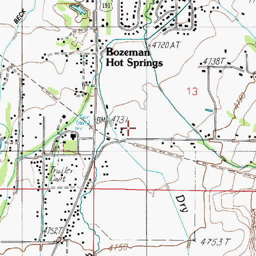 Topographic Map of 02S04E13CBD_01 Well, MT