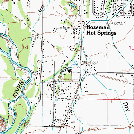 Topographic Map of 02S04E14DADC03 Well, MT