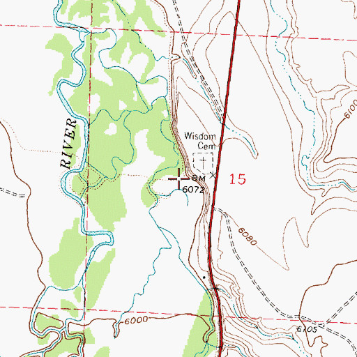 Topographic Map of 02S15W15CABA01 Well, MT
