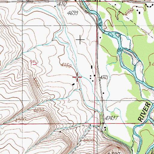 Topographic Map of 02S04E15DA__01 Well, MT