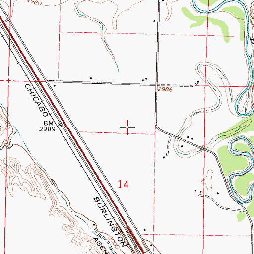 Topographic Map of 02S34E14ABDC01 Well, MT