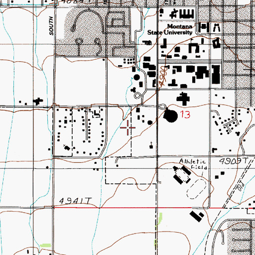 Topographic Map of 02S05E13CA__01 Spring, MT