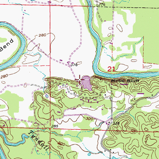 Topographic Map of Darbys Pond Dam, AR