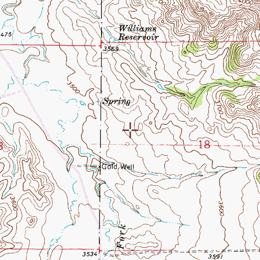 Topographic Map of 02S48E18BCDB01 Well, MT
