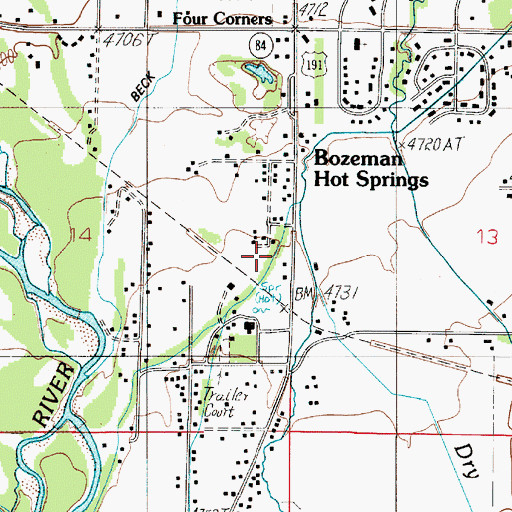 Topographic Map of 02S04E14DAA_01 Well, MT