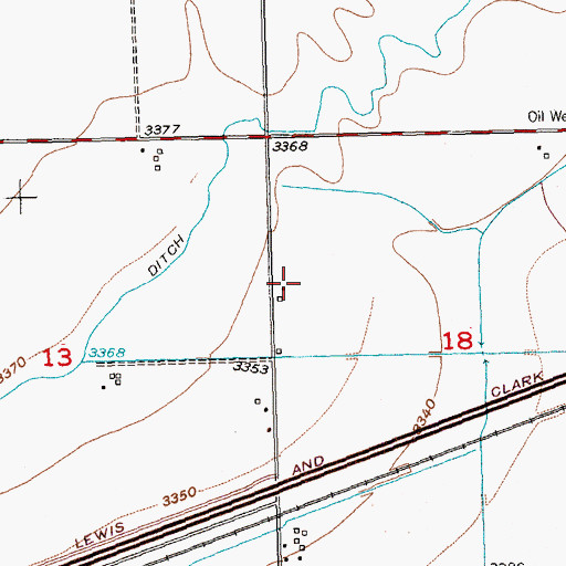 Topographic Map of 02S24E18BCBC01 Well, MT