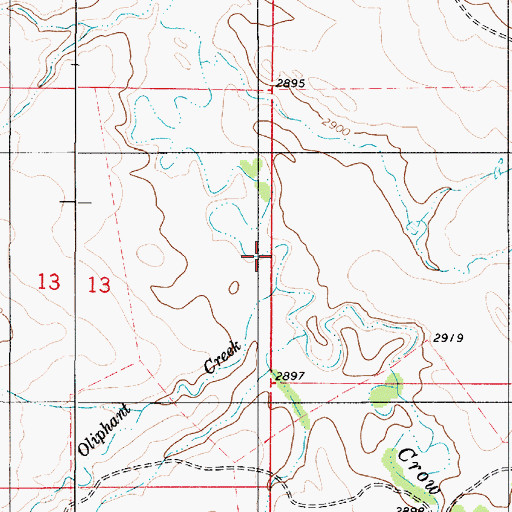 Topographic Map of 02S53E13ADDA01 Well, MT