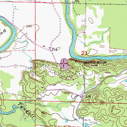 Topographic Map of Darbys Pond, AR
