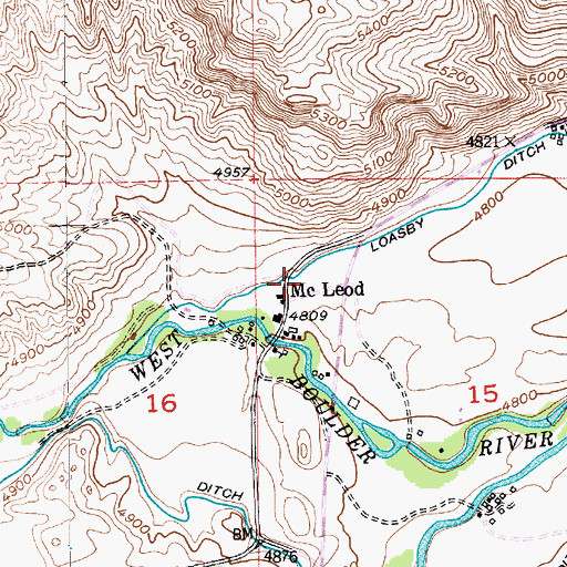 Topographic Map of 02S13E15BBCD01 Well, MT