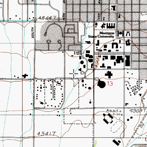 Topographic Map of 02S05E13BDCD01 Well, MT