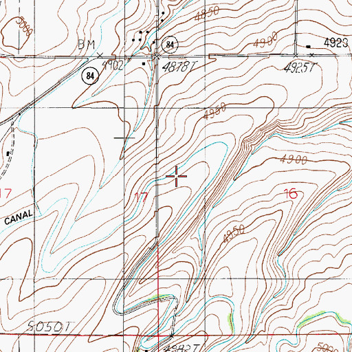 Topographic Map of 02S04E16BCCA01 Well, MT