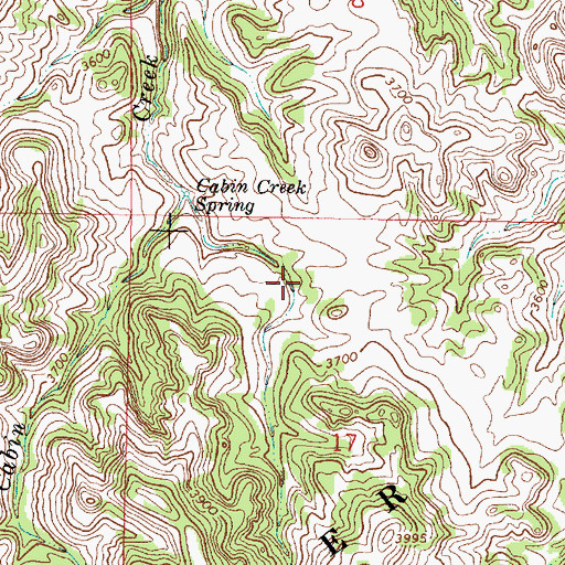 Topographic Map of 02S46E17BACA01 Spring, MT