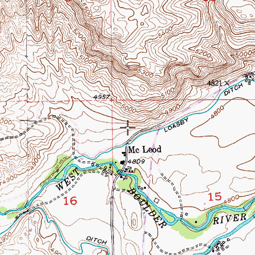Topographic Map of 02S13E15BCBB01 Well, MT