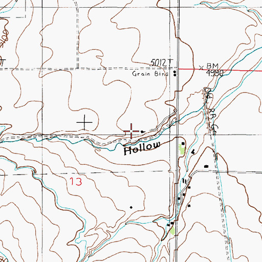 Topographic Map of 02S02W13ADBA01 Well, MT