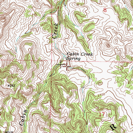 Topographic Map of 02S46E08CCCD01 Spring, MT