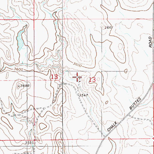Topographic Map of 02S56E13BDDC01 Well, MT