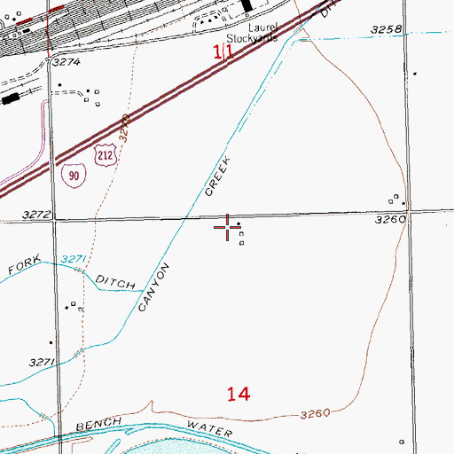 Topographic Map of 02S24E14ABBB01 Well, MT