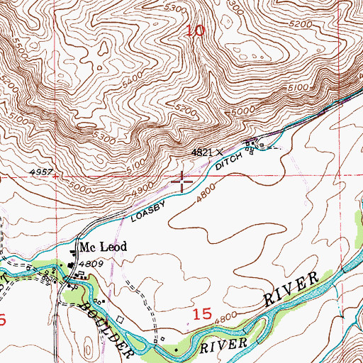 Topographic Map of 02S13E15BAAA01 Well, MT