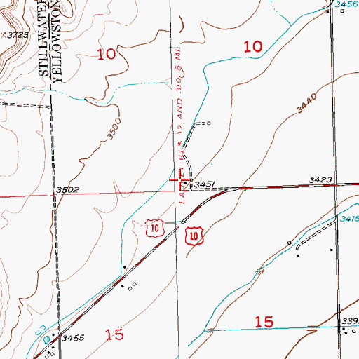 Topographic Map of 02S23E10CDDA01 Well, MT