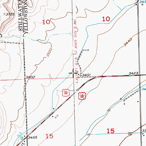 Topographic Map of 02S23E10CDDB01 Well, MT