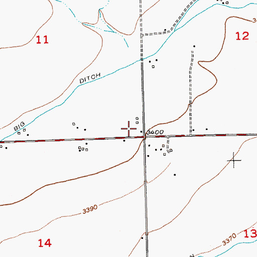 Topographic Map of 02S23E11DDDC01 Well, MT