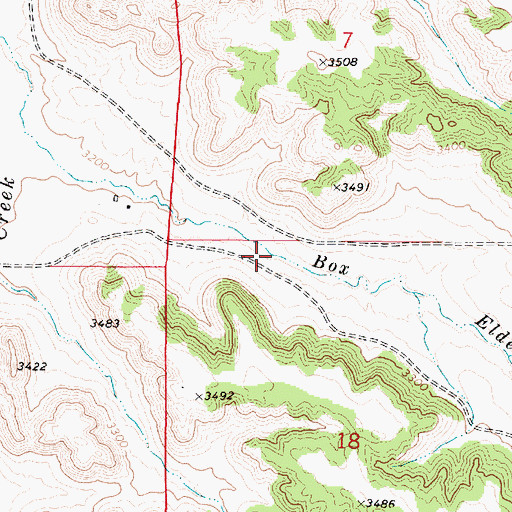 Topographic Map of 02S49E18BABB01 Well, MT