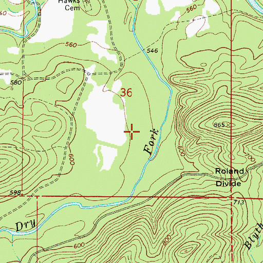 Topographic Map of South Fourche Site One Reservoir, AR
