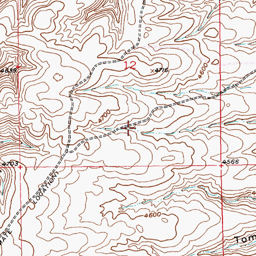 Topographic Map of 02S16E12DCBA01 Well, MT