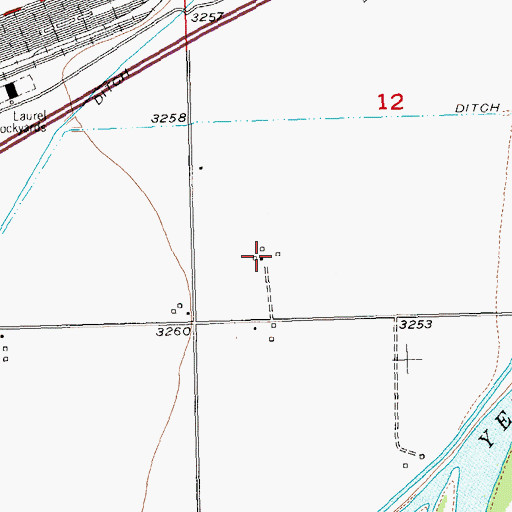 Topographic Map of 02S24E12CCAD01 Well, MT