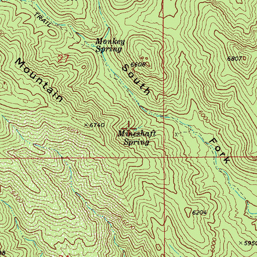 Topographic Map of Mineshaft Spring, AZ