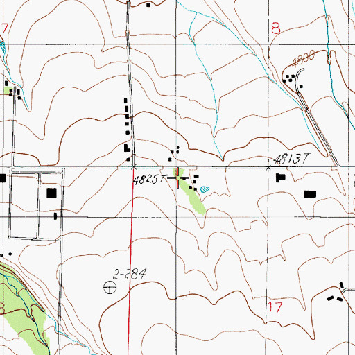 Topographic Map of 02S05E17BBAA01 Well, MT