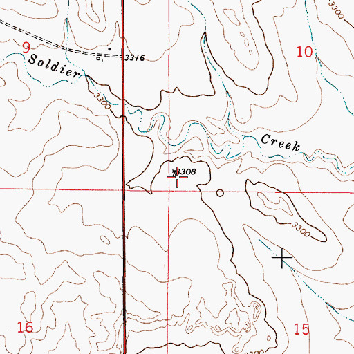 Topographic Map of 02S50E10CCCB01 Well, MT