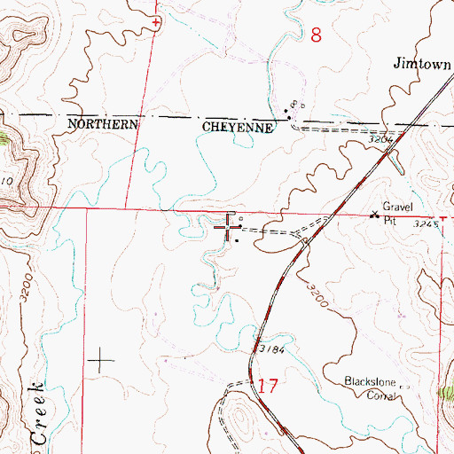Topographic Map of 02S41E17BAA_01 Well, MT